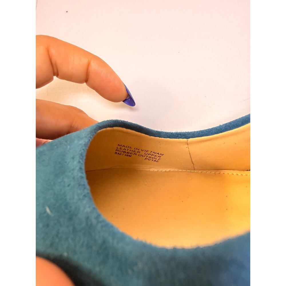 Michael Kors Turquoise Suede Pointed Toe Heels, Size 8 - Picture 8 of 8